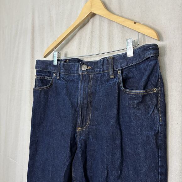 Lands End Traditional Fit Cropped Hipster Flannel Lined Denim Jeans Size 38 x 25 - Picture 8 of 9